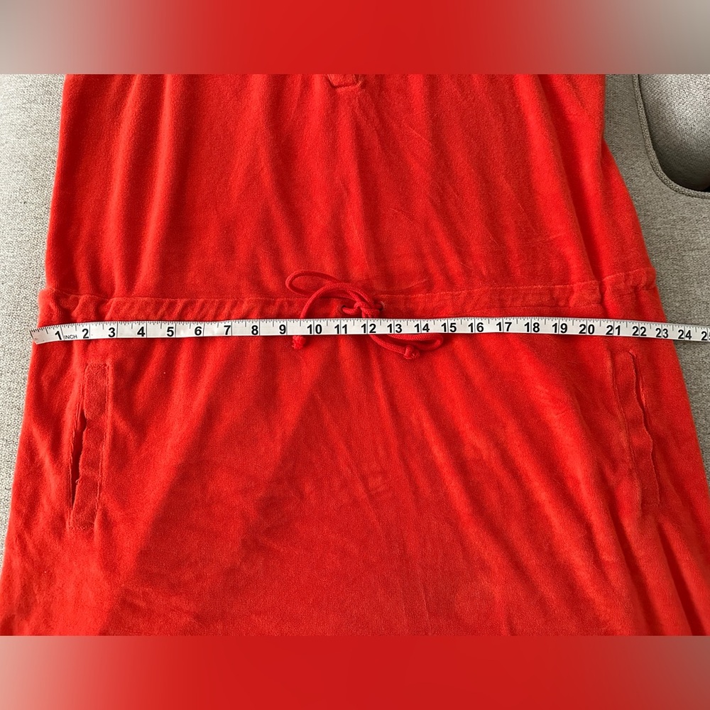 1X Plus Land’s End Bathing Suit Coverup Lounge wear Orange Terry cloth (16-18) - Picture 5 of 6